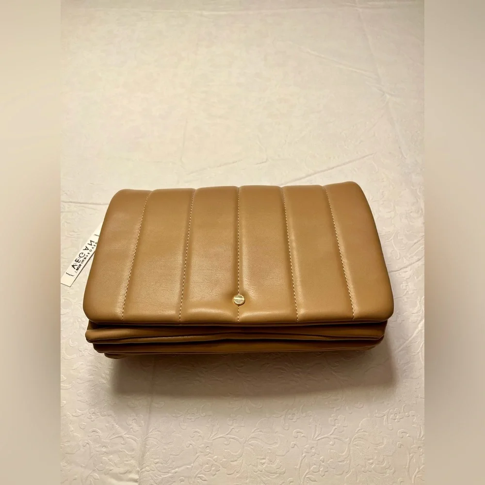 Mali + Lili Tan Crossbody Bag with Orange Strap - Picture 13 of 13